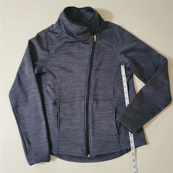 Champion Women's Tech Fleece Gray Asymmetrical Front Zip Long Sleeve Jacket - Picture 7 of 14